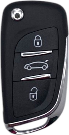 Foldable Car Key Shell with Blade with 3 Buttons for Citroen
