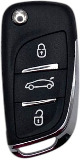 A-Lock Ключодържател за автомобил с острие Сгъваемо с 3 бутона за Пежо
