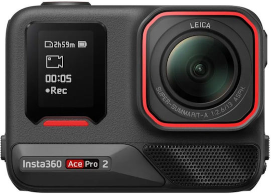 Insta360 Ace Pro 2 Action Camera 8K Underwater Dual Battery Bundle with Touch Screen 2.4" and Wi-Fi Black