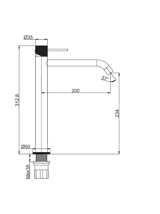 Tema Mixing Sink Faucet Black