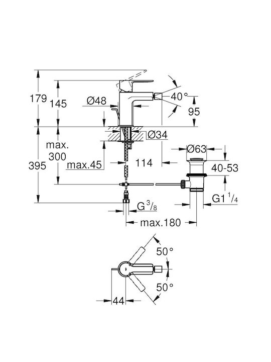 Grohe Lineare Μπαταρία Μπιντέ