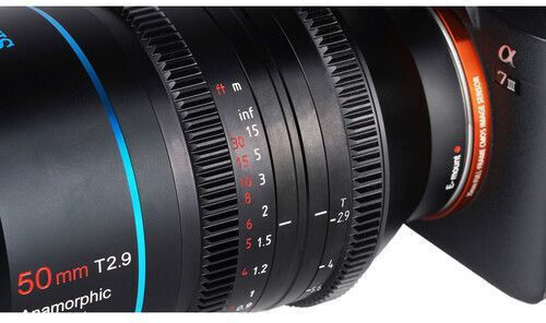 Sirui Cadru complet Obiectiv Foto 50mm T2.9 1.6x Anamorphic Zoom standard pentru Montura Nikon Z Black