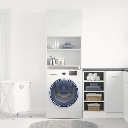 vidaXL Ντουλάπι Μπάνιου Πλυντηρίου 64x24x190cm Λευκό