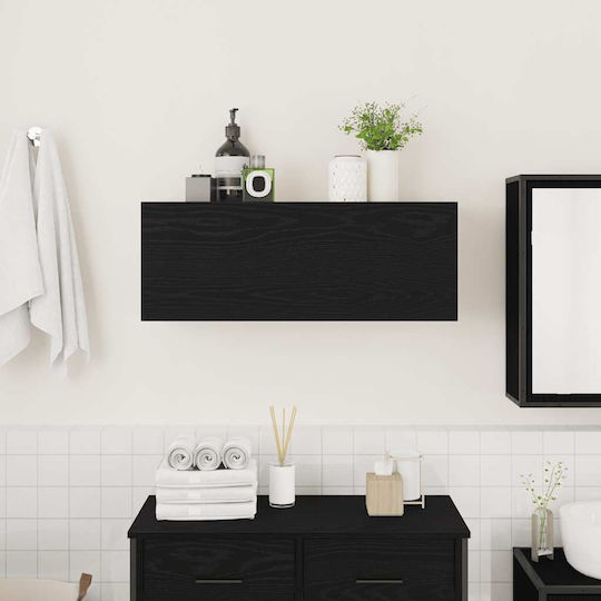 vidaXL Badezimmerschrank B80xT25xH30cm Schwarz