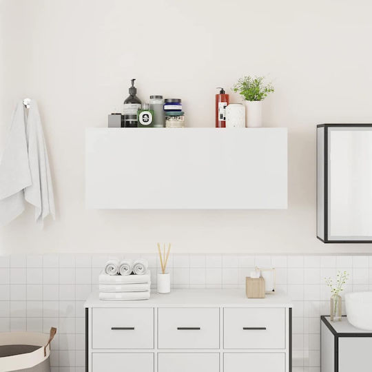 vidaXL Bathroom Cabinet L100xW25xH40cm White
