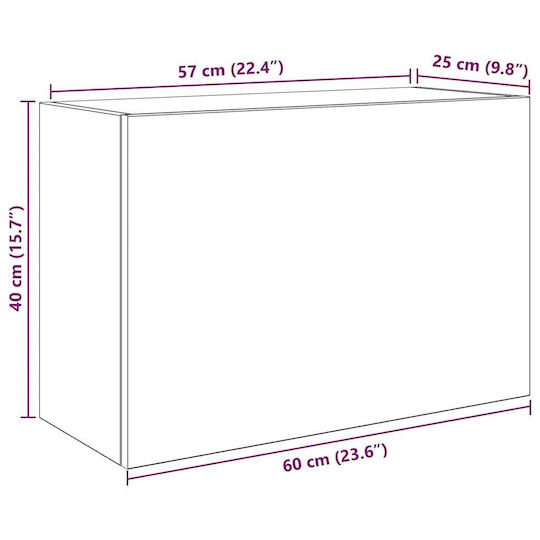 vidaXL Badezimmerschrank B60xT25xH40cm Schwarz