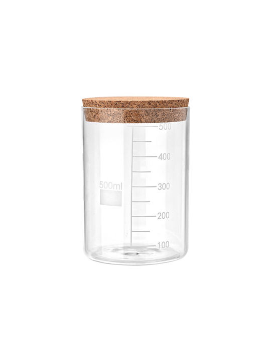 Estia Vase General Use with Cork Glass Transparent 500ml