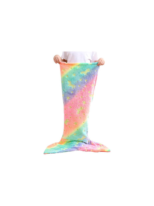 Blanket Tail Mermaid Glowing Pink 43x100cm
