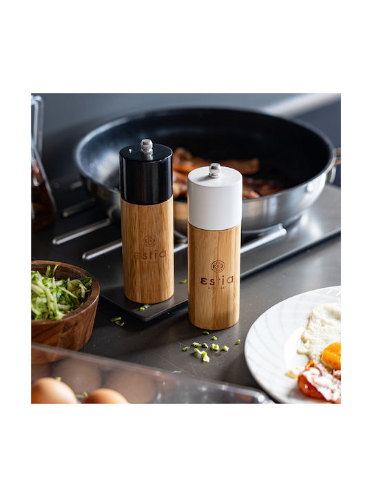 Estia Bamboo Essentials Manual Set Spice Mills made of Wood in White Color 16cm 1pcs