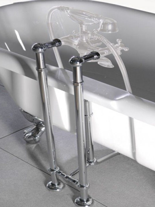 Bugnatese Oxford Mixing Bathtub Shower Faucet Complete Set Silver