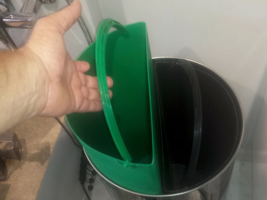 Ecosales Elegant Chameleon Κάδος Απορριμμάτων από Ανοξείδωτο Ατσάλι Ασημί 58lt