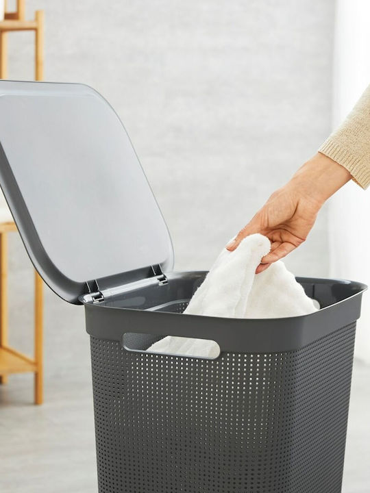 Rotho Babydesign Coș De Rufe Din Plastic 50 L Cu Capac 43.1x34x52.9 Cm Gri