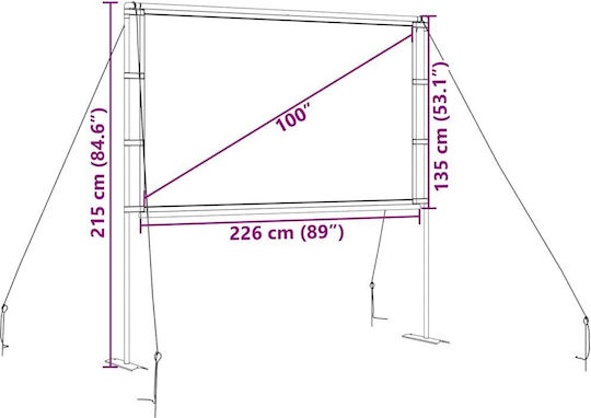 vidaXL Boden-Bildschirmprojektor mit Bildlogo 16:9 / 100"