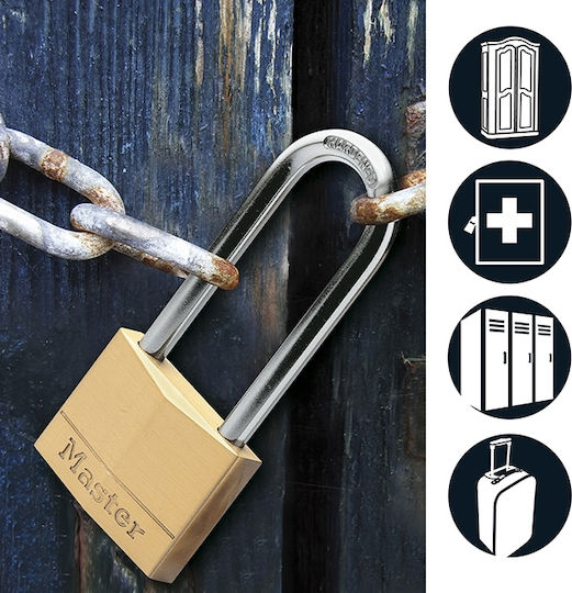 Master Lock 130EURDLJ Steel Padlock Lengthened with Key 30mm Yellow 1pcs