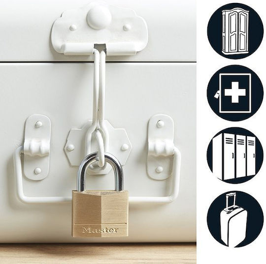 Master Lock Ορειχάλκινο Λουκέτο Πέταλο με Κλειδί 20mm Κίτρινο