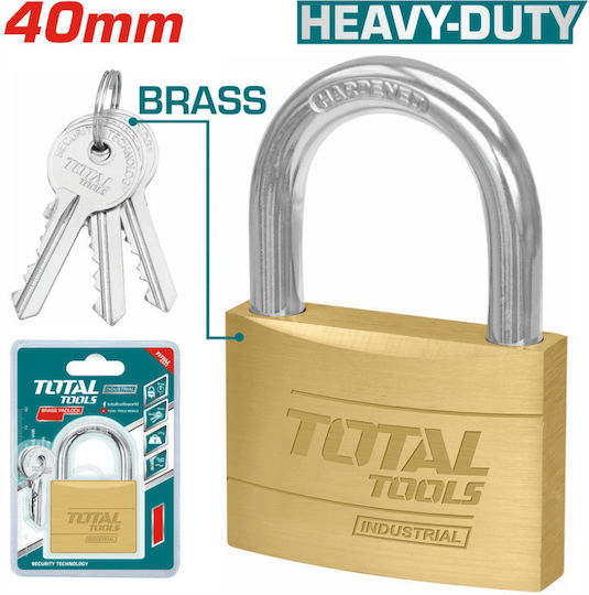 Total Steel Padlock Brass with Key 40mm 1pcs