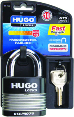 Hugo Locks GTS Pro 50 Ατσάλινο Λουκέτο Πέταλο με Κλειδί 50mm Μαύρο