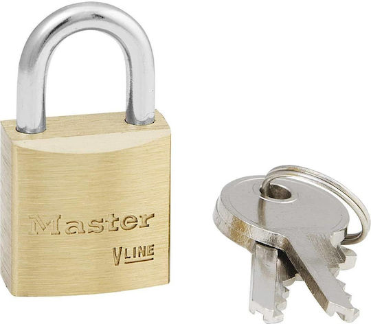 Master Lock Key Alike 4120KA Μπρούτζινο Λουκέτο Πέταλο με Κλειδί 20mm