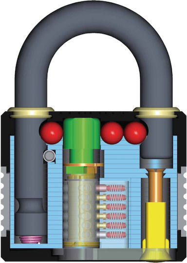 Hugo Locks GTS Pro 50 Steel Padlock Brass with Key 50mm 1pcs