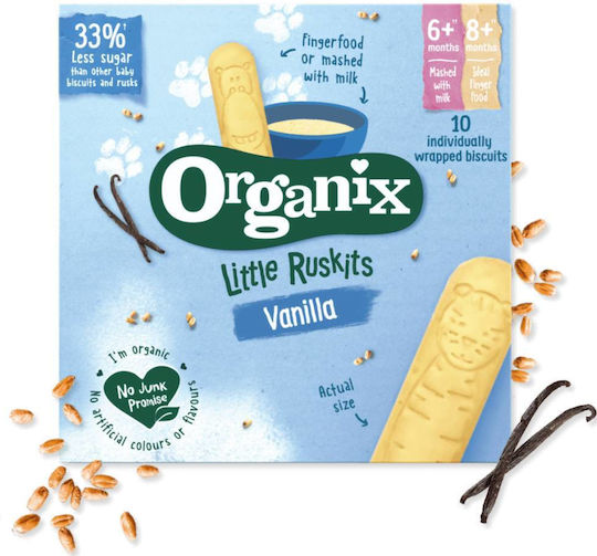 Organix Biscuits Little Ruskits with Flavor Vanilla 60gr for 6+ months