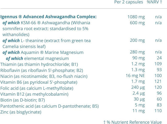 iGennus Ashwagandha+ L-theanine & Magnesium 600mg 60 caps