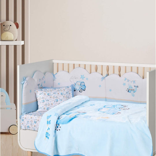 Das Home Blanket Cot Velvet Light Blue 110x140cm