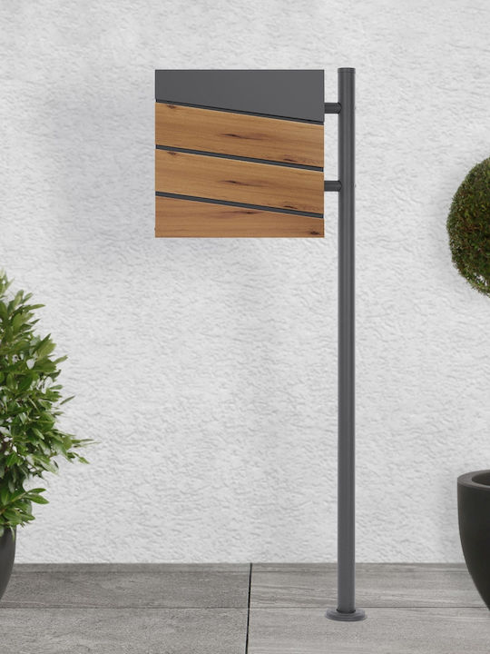 ML-Design Външна Пощенска Кутия Inox в Сив Цвят 37x36.5x11см