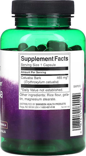 Swanson Full Spectrum Catuaba Bark 465mg 120 κάψουλες