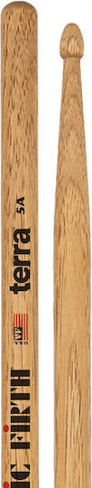 Vic Firth Hickory Drumsticks Drums Series 5A with Tip Shape Drop in Orange Color