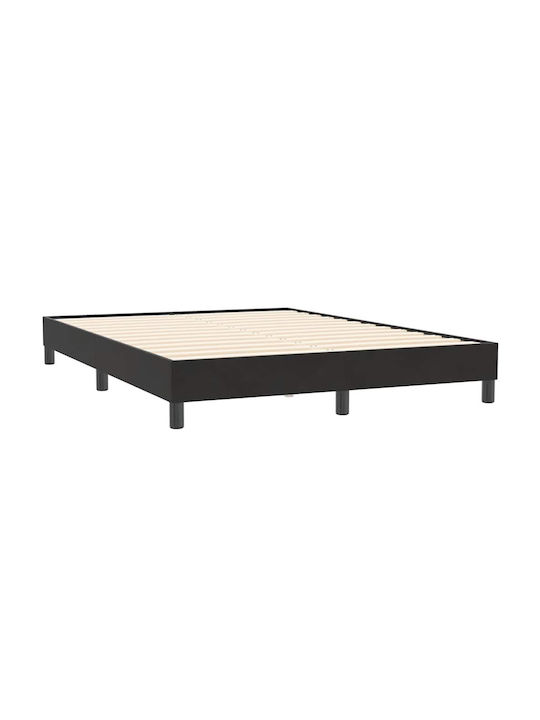 Vidaxl Pat Boxspring Saltea Negru 160x210cm Catifea 1 Buc Dublu Negru