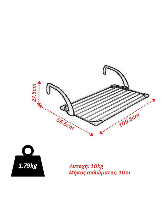 Vileda Brezza Stainless Steel Folding Hanging Clothes Drying Rack with Hanging Length 10m