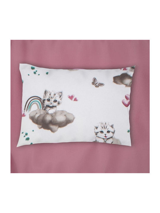 Printed Baby Pillowcase Kitten 561 35x45 Mauve 100% Cotton