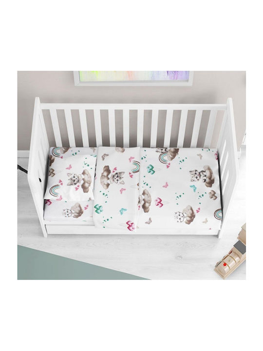 Printed Baby Pillowcase Kitten 561 35x45 Mauve 100% Cotton
