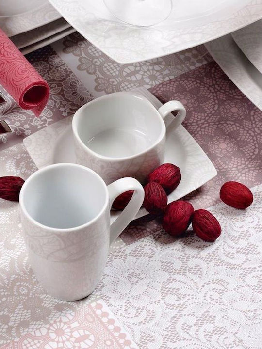 Cryspo Trio Marsala cu design gri Porțelan Set de Vase 55.289.40 15buc