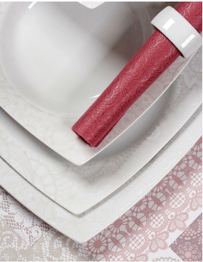 Cryspo Trio Marsala Geschirrset aus Porzellan with Grey Design 55.289.40 15Stück