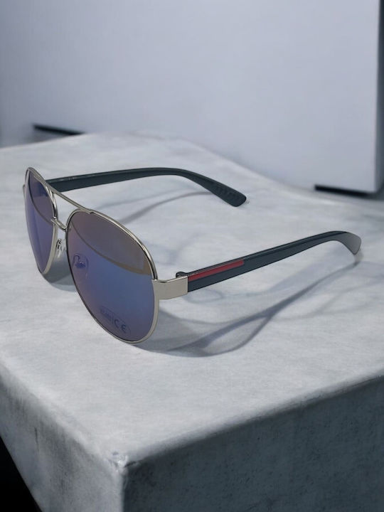 Dasoon Vision Unisex Γυαλιά Ηλίου με Ασημί Μεταλλικό Σκελετό και Ασημί Καθρέφτη Φακό 2478037