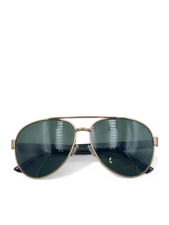 Dasoon Vision Unisex Sunglasses with Gold Frame and Green Lens 2478051
