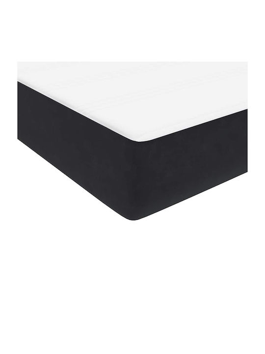 Vidaxl Κρεβάτι Boxspring Στρώμα Μαύρο 160x210cm Βελούδινο 1 Τεμ Διπλό Μαύρο
