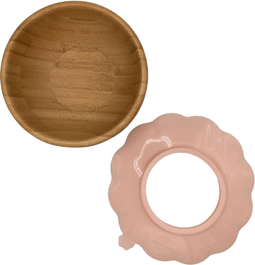 Queen Mother Panda Silicone Feeding Set With Anti-Slip Base Pink 5 Pieces For 6+ Months