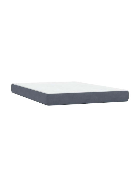 Double Bed Upholstered with Fabric Dark Grey with Slats & Mattress 160x210cm