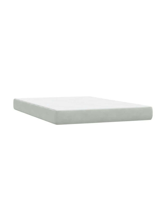 Vidaxl Boxspringbett Matratze Hellgrau 160x210cm Samt 1 Stk Doppelbett Grau