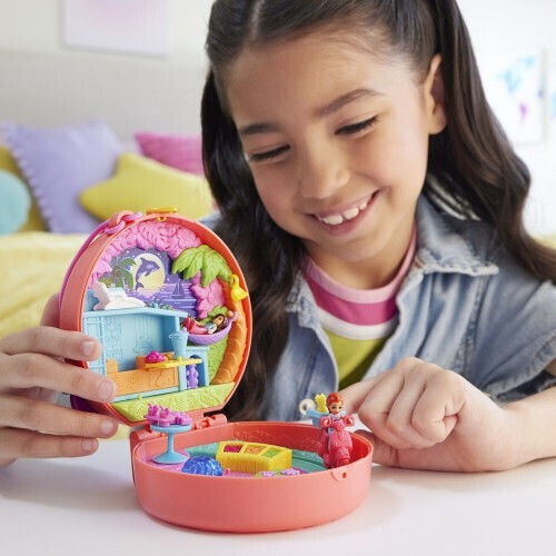 Mattel Sparkle Cove Adventure Floatie Compact Polly Pocket Adventure Moped for Age 4+