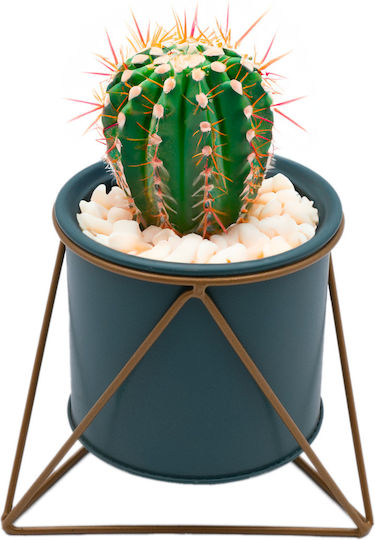Uncle George Planter Metal Green with Stand 12.5x12.5x11cm.