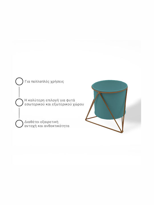 Uncle George Κασπώ Μεταλλικό Πράσινο με Βάση 12.5x12.5x11εκ.