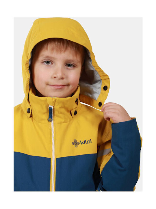 Waterproof Kids' Casual Jacket Windproof with Hood Gold