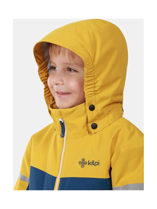 Waterproof Kids' Casual Jacket Windproof with Hood Gold