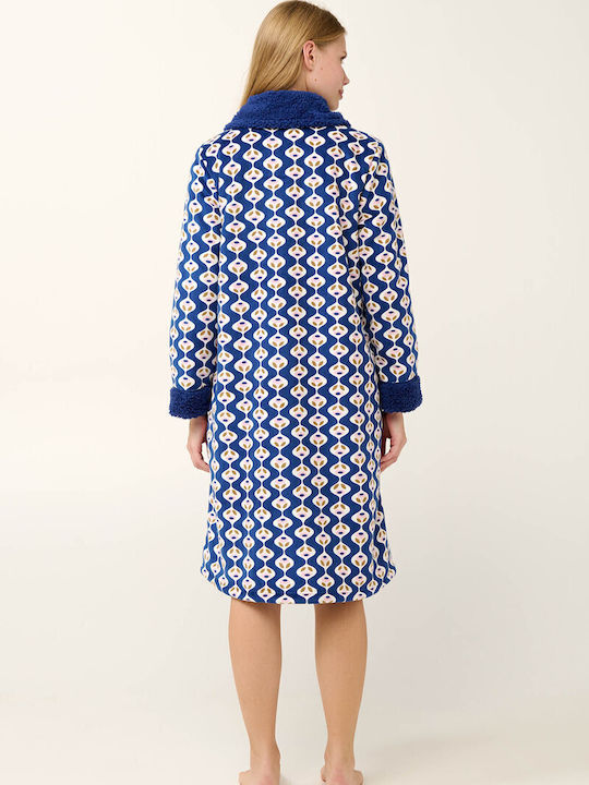 Vamp Winter Damen Vlies Robe Blue
