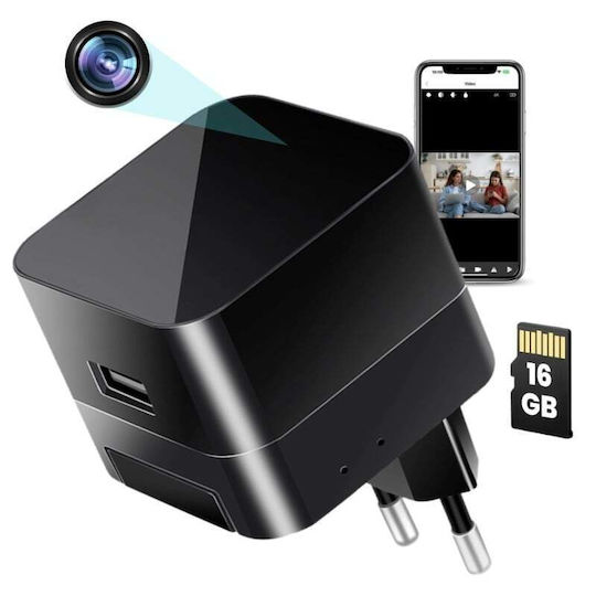 Cameră De Supraveghere WiFi Încărcător 1080p Cu Acceptare Card De Memorie Și Senzor De Mișcare