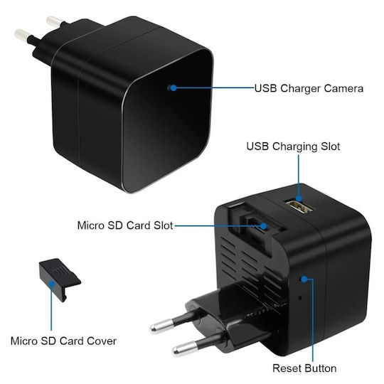 Cameră De Supraveghere WiFi Încărcător 1080p Cu Acceptare Card De Memorie Și Senzor De Mișcare