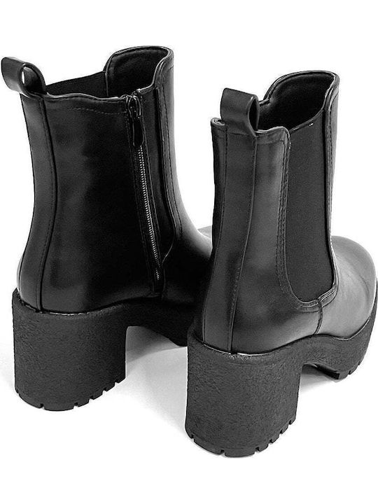 Women's Ankle Boots with Medium Heel Black